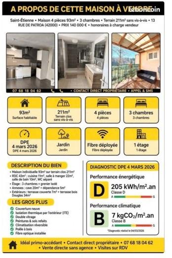 Maison de 93 m² sur terrain clos / 3 chambres - Photo 6 - Saint-Étienne